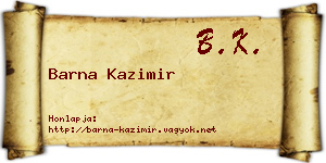 Barna Kazimir névjegykártya